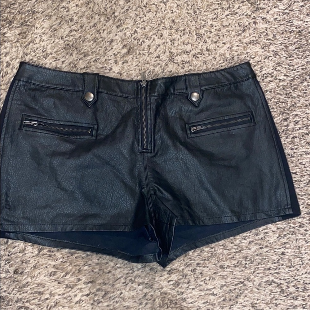 Leather shorts
